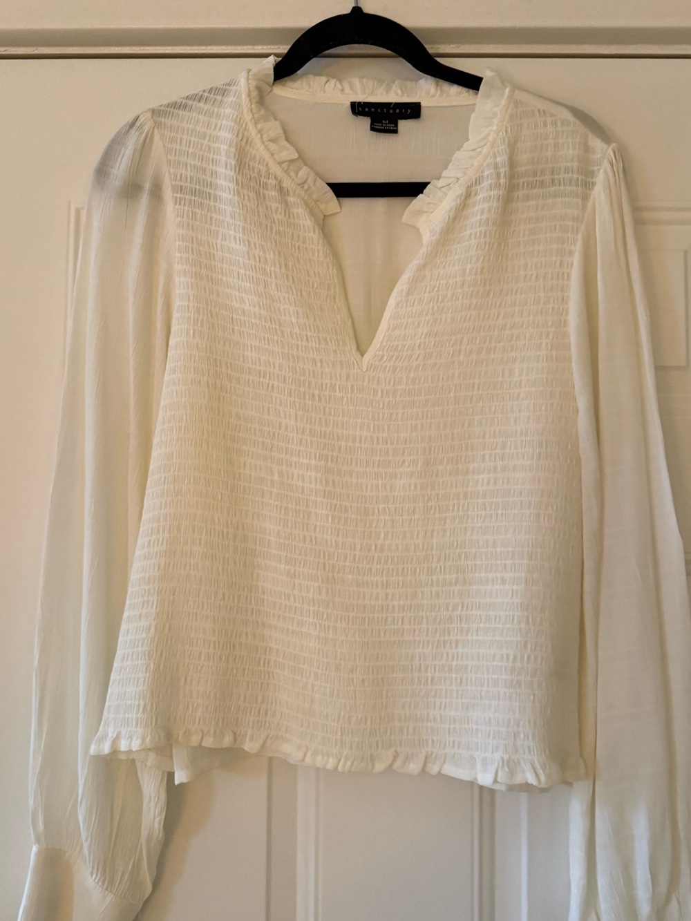 Sanctuary long sleeve white blouse